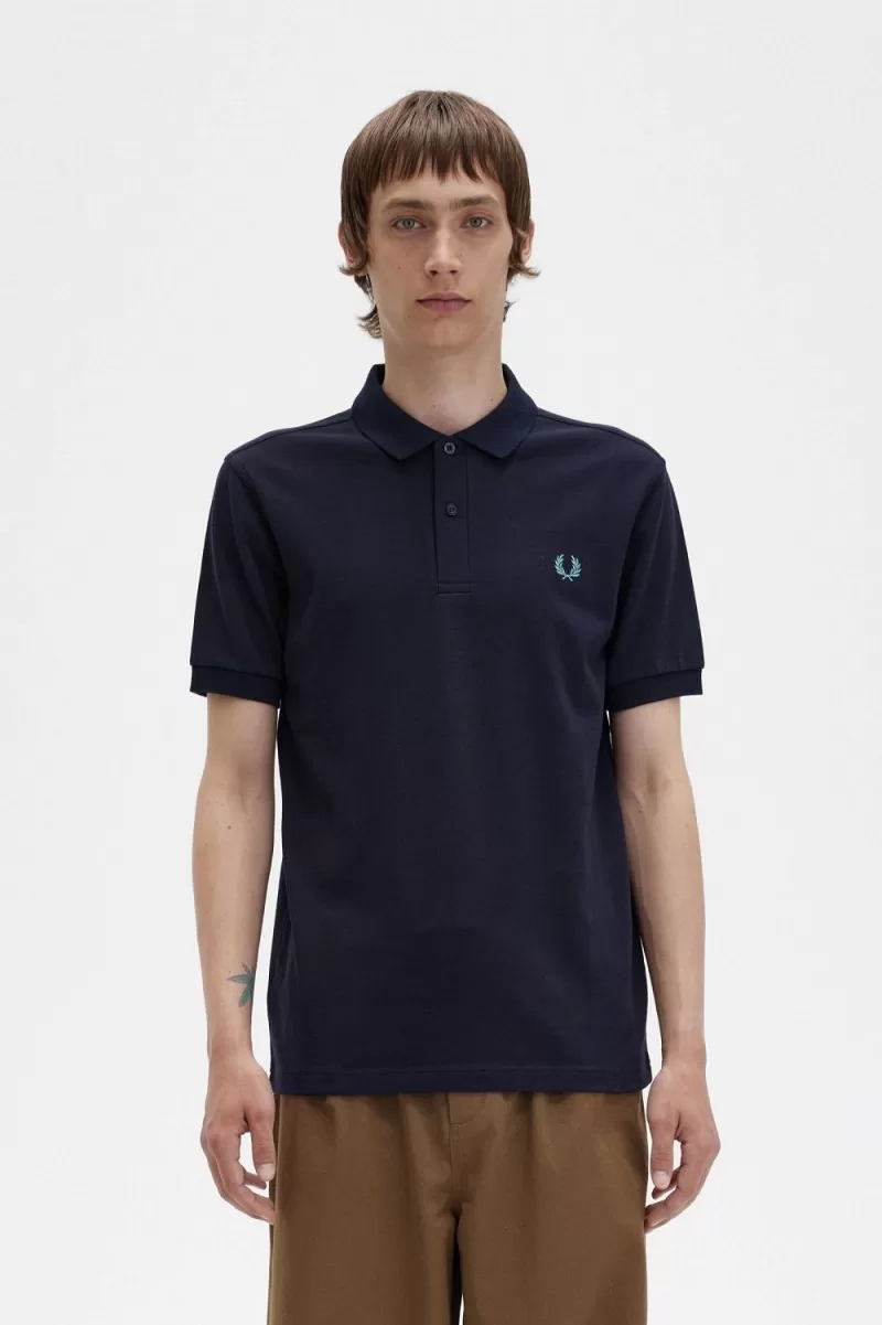 Fred Perry M6000 Men’s Shirt Navy Deep Mint HWQRN8309 Fred Perry M6000 Men’s Shirt Navy Deep Mint HWQRN8309