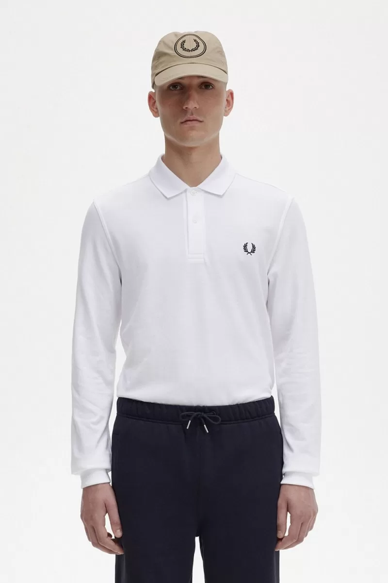 Fred Perry M6006 Men’s Shirt White Navy OUJDH0658 Fred Perry M6006 Men’s Shirt White Navy OUJDH0658