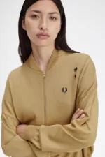 Fred Perry Metallic Knitted Bomber Women’s Jackets 1964 Gold HXBPL2034