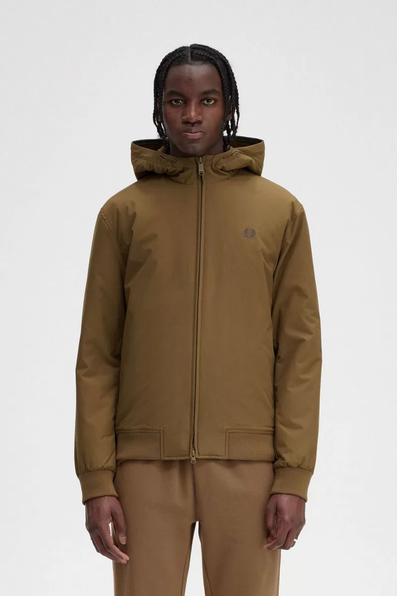 Fred Perry Padded Hooded Brentham Men’s Jackets Brown LRJGA2139 Fred Perry Padded Hooded Brentham Men’s Jackets Brown LRJGA2139