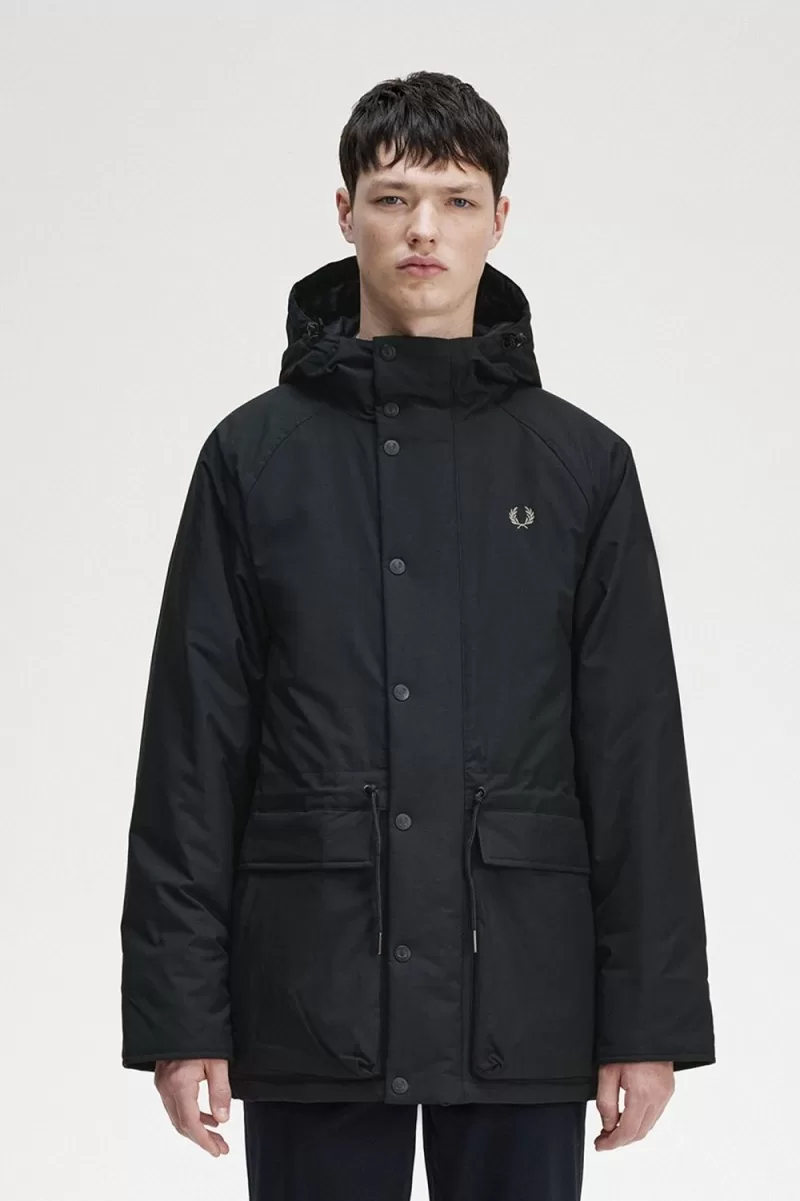 Fred Perry Padded Zip Through Men’s Jackets Black XBSJE4527 Fred Perry Padded Zip Through Men’s Jackets Black XBSJE4527