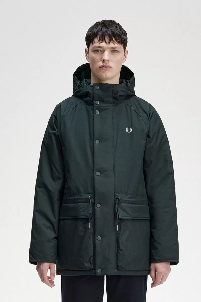 Fred Perry Padded Zip Through Men’s Jackets Night Green JVBXT3651 Fred Perry Padded Zip Through Men’s Jackets Night Green JVBXT3651