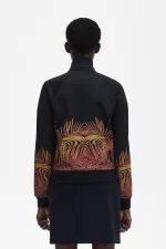 Fred Perry Palm Print Track Women’s Jackets Black CQAIW1926