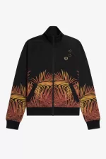 Fred Perry Palm Print Track Women’s Jackets Black CQAIW1926