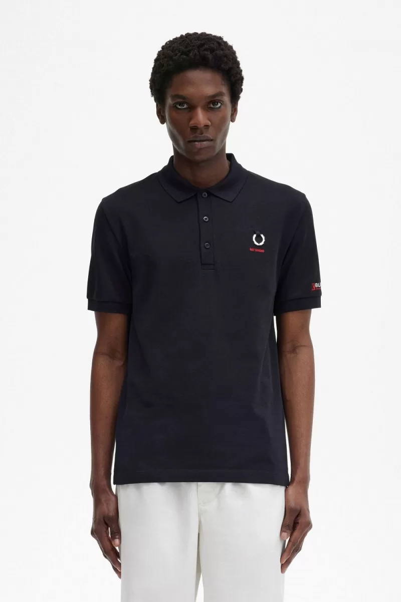 Fred Perry Printed Sleeve Men’s Polo Shirt Black HTPFQ8601 Fred Perry Printed Sleeve Men’s Polo Shirt Black HTPFQ8601