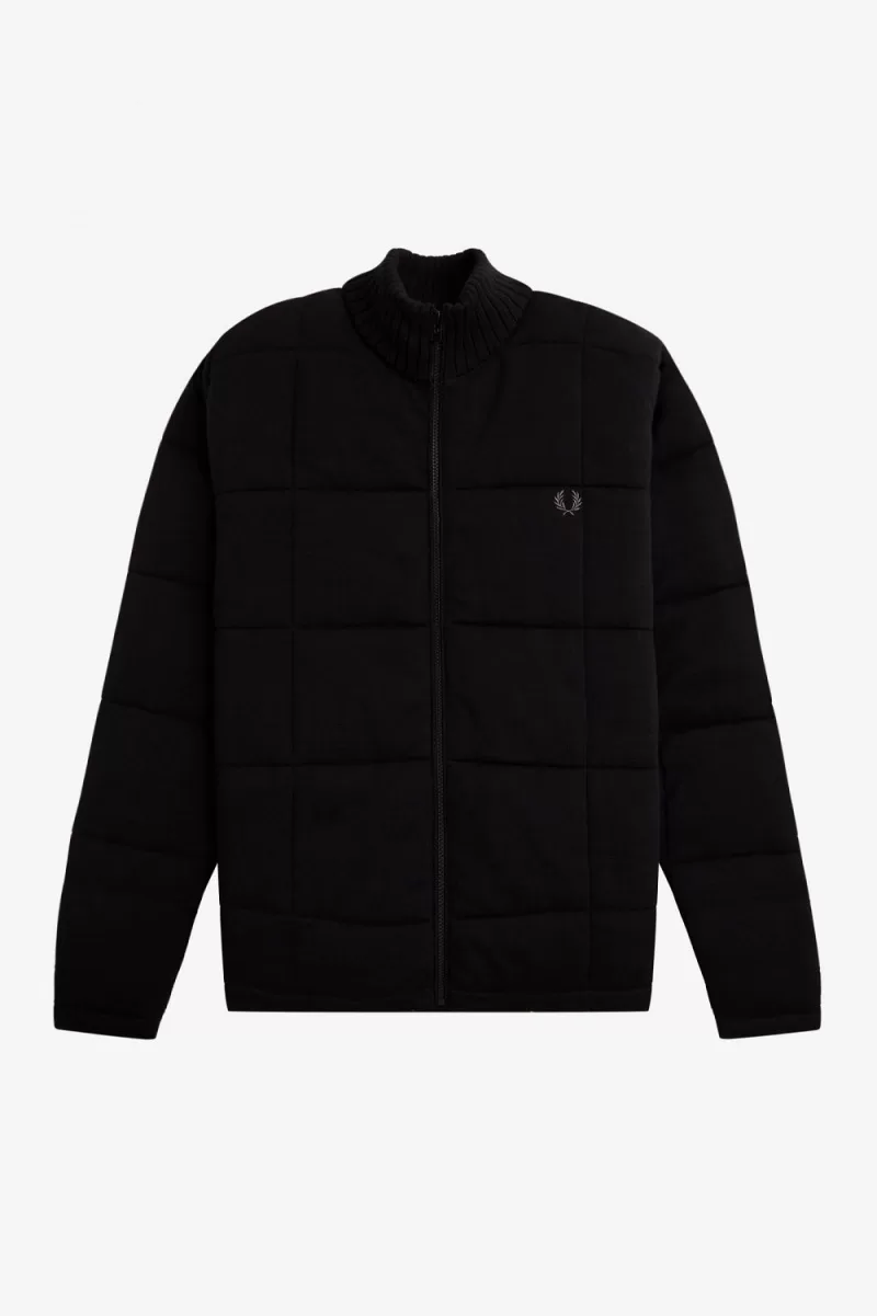 Fred Perry Quilted Knitted Men’s Jackets Black XCZSP6021 Fred Perry Quilted Knitted Men’s Jackets Black XCZSP6021