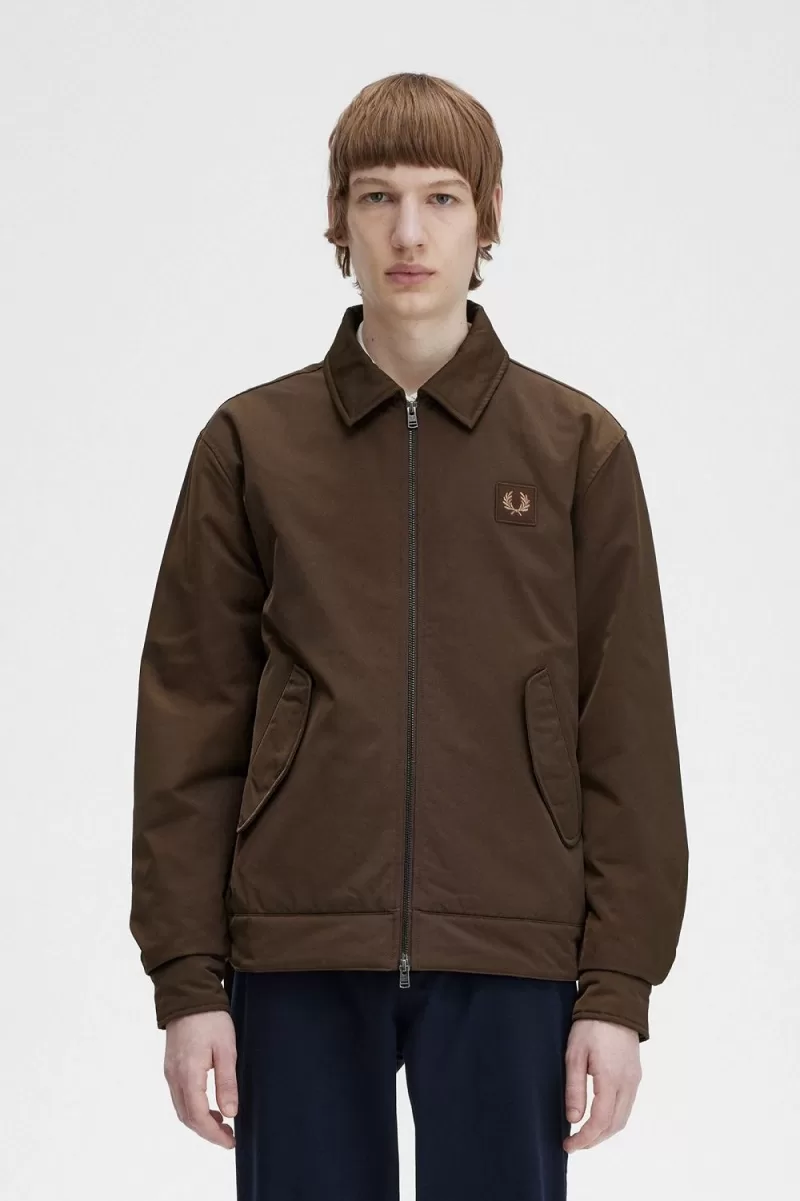 Fred Perry Quilted Zip Through Men’s Jackets Burnt Tobacco VXFWZ0147 Fred Perry Quilted Zip Through Men’s Jackets Burnt Tobacco VXFWZ0147