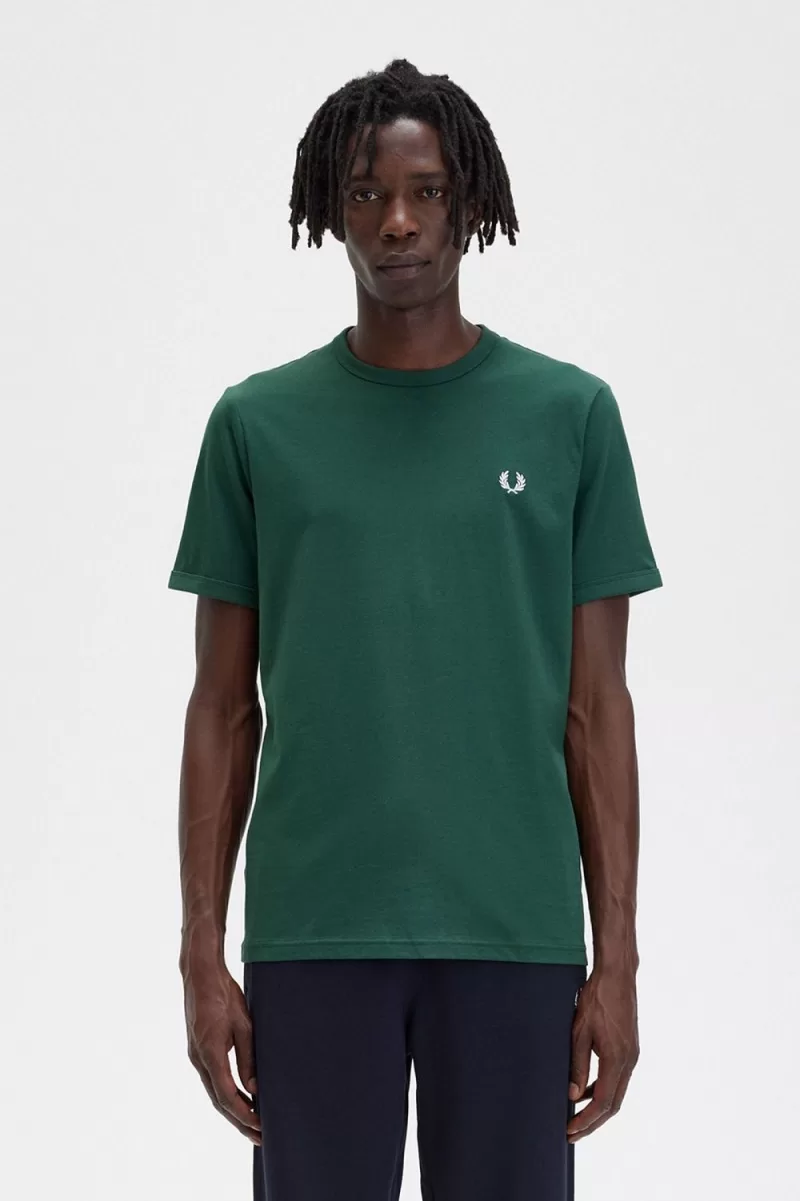 Fred Perry Ringer Men’s T-Shirt Ivy Green MWXLH2986 Fred Perry Ringer Men’s T-Shirt Ivy Green MWXLH2986