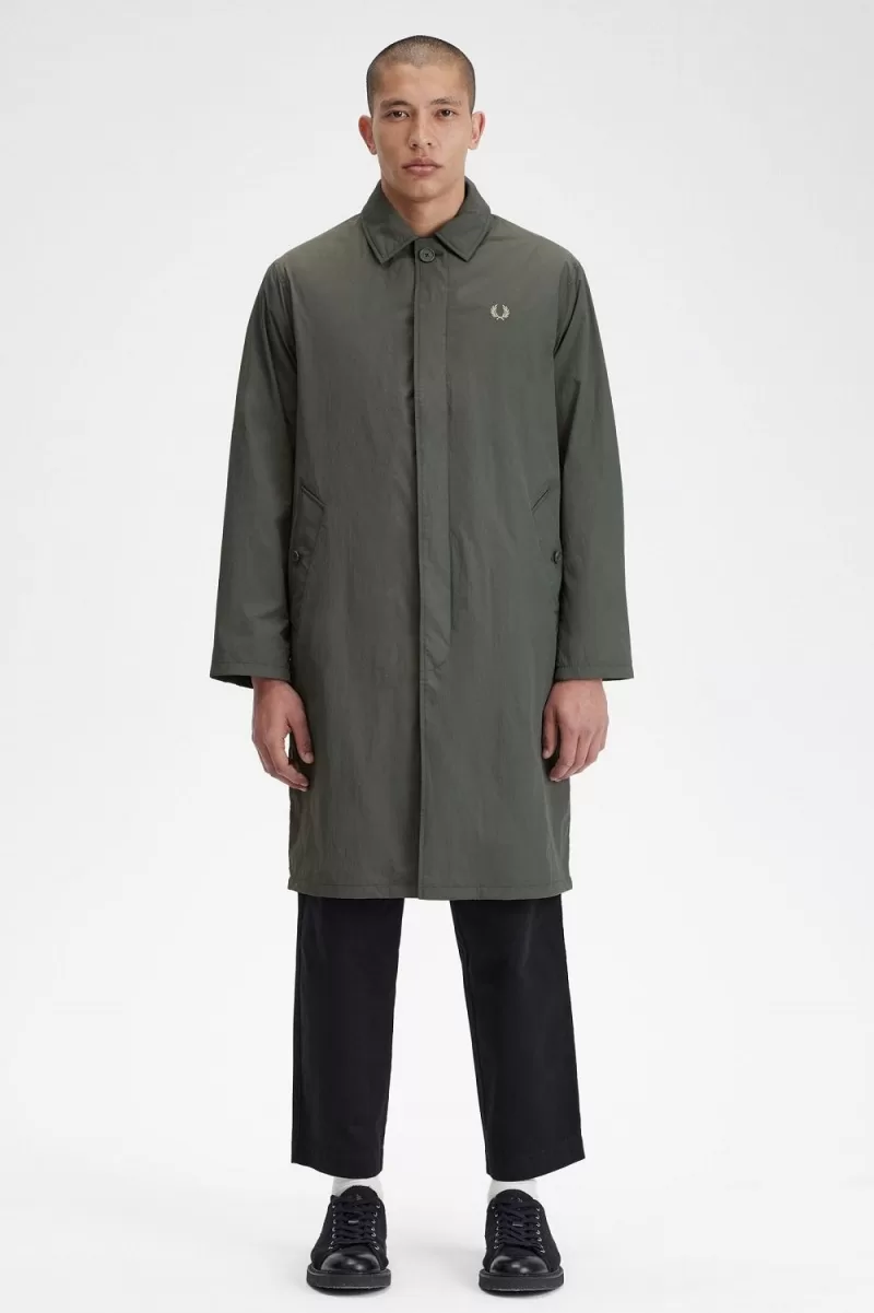 Fred Perry Shell Mac Mens Parka Field Gr 235 ZOOM - Fred Perry Shell Mac Men's Parka Field Green HQORB8543