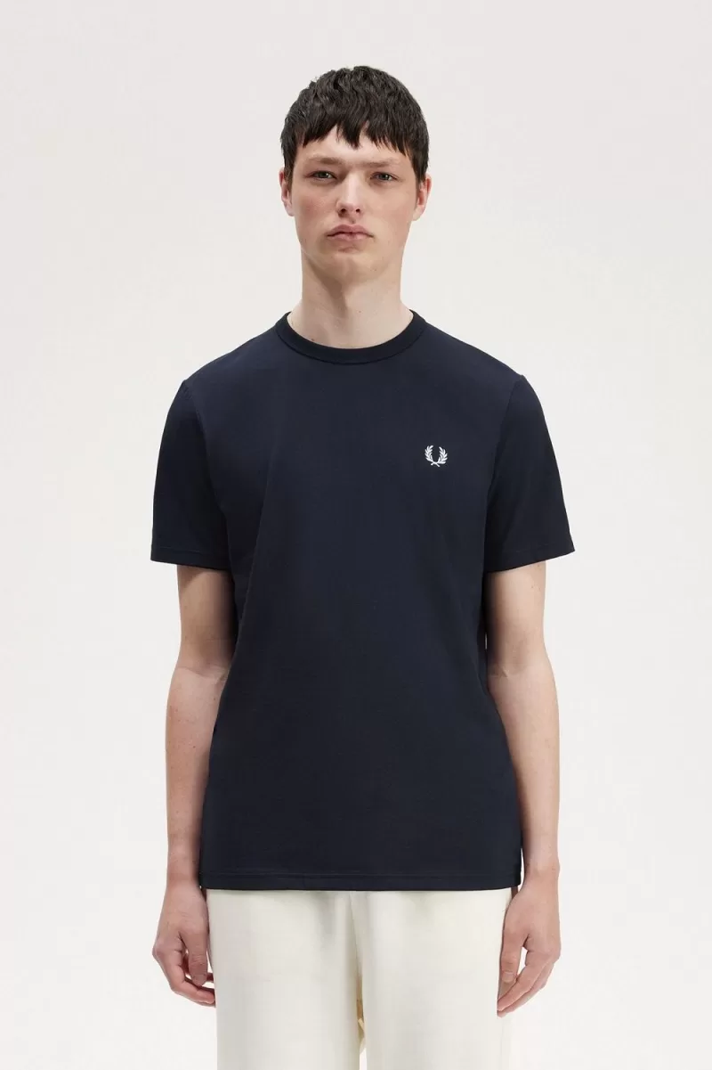 Fred Perry Tape Detail Men’s T-Shirt Navy WSURE6854 Fred Perry Tape Detail Men’s T-Shirt Navy WSURE6854