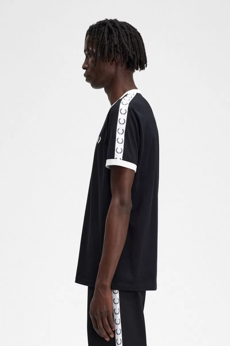 Fred Perry Taped Ringer Men’s T-Shirt Black MPEZC3728 Fred Perry Taped Ringer Men’s T-Shirt Black MPEZC3728