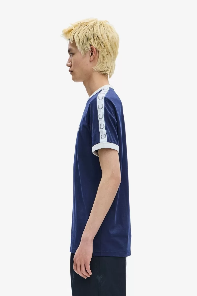 Fred Perry Taped Ringer Men’s T-Shirt Carbon Blue HUIXL8314 Fred Perry Taped Ringer Men’s T-Shirt Carbon Blue HUIXL8314