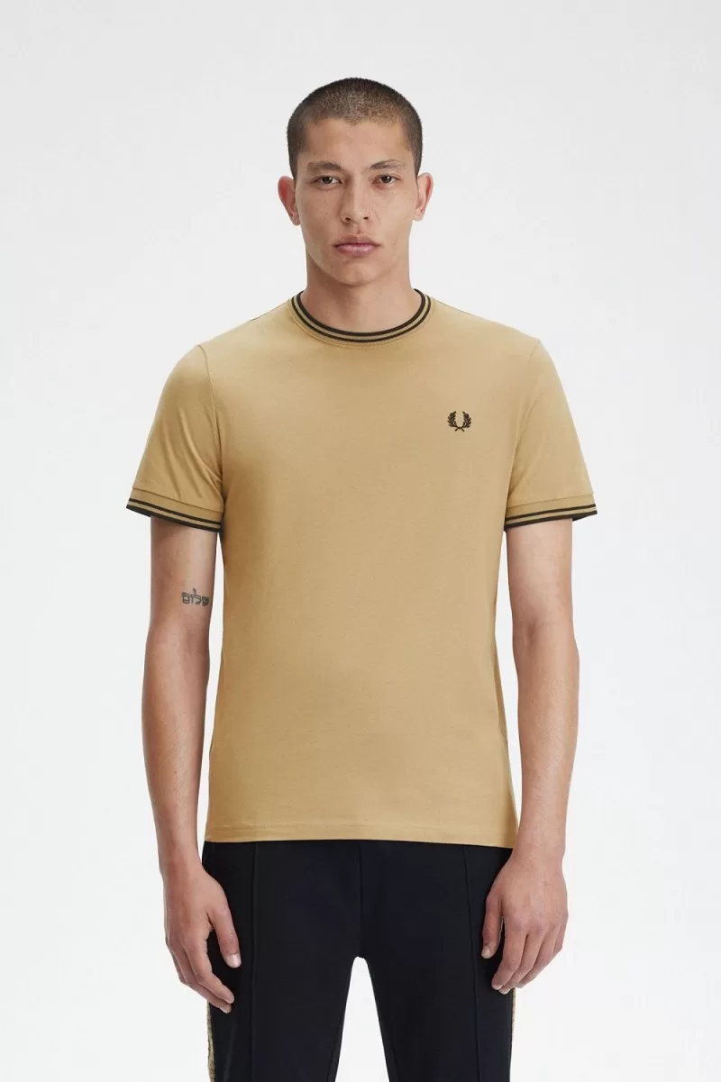 Fred Perry Twin Tipped Men’s T-Shirt Green Black XZPSQ0459 Fred Perry Twin Tipped Men’s T-Shirt Green Black XZPSQ0459