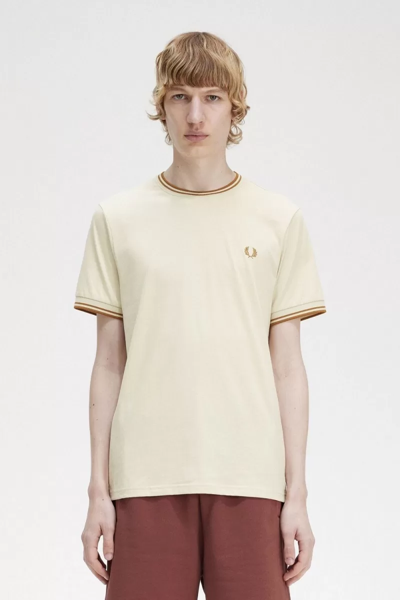 Fred Perry Twin Tipped Men’s T-Shirt Oatmeal EOSPJ4716 Fred Perry Twin Tipped Men’s T-Shirt Oatmeal EOSPJ4716
