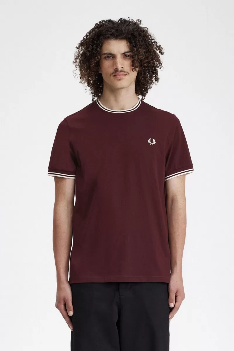 Fred Perry Twin Tipped Men’s T-Shirt Oxblood XRVPL7965 Fred Perry Twin Tipped Men’s T-Shirt Oxblood XRVPL7965