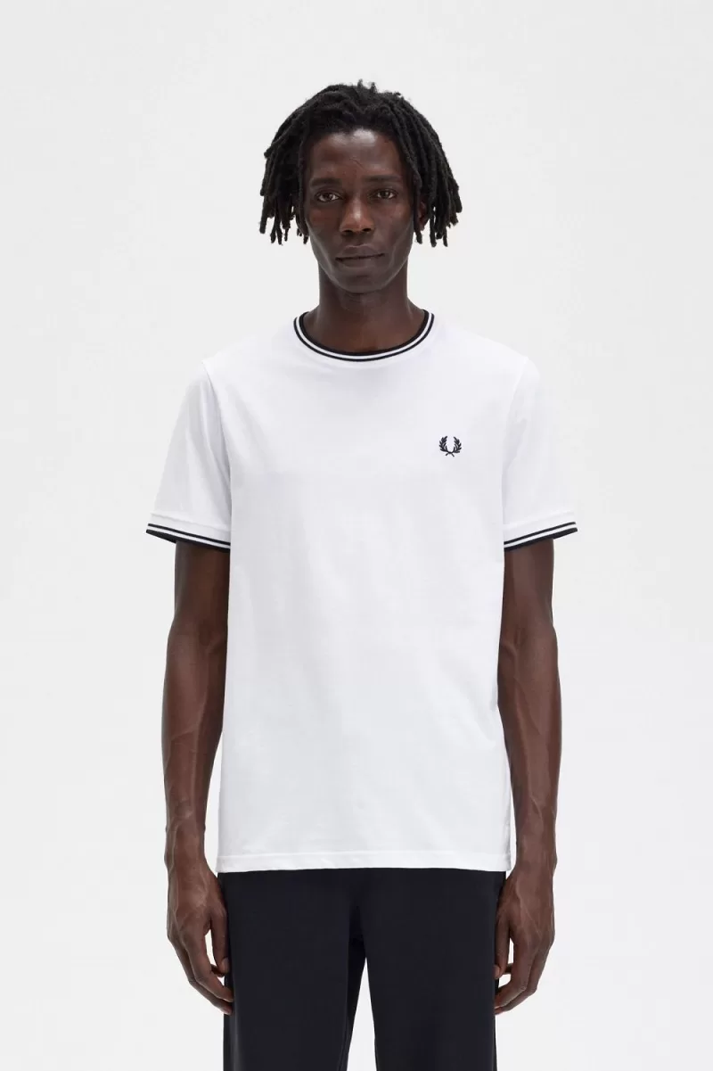 Fred Perry Twin Tipped Men’s T-Shirt White GSTWR0481 Fred Perry Twin Tipped Men’s T-Shirt White GSTWR0481