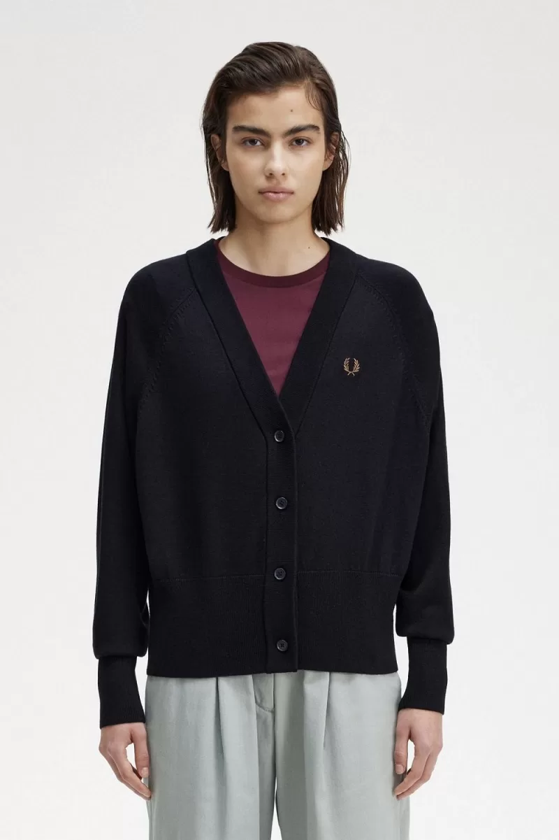 Fred Perry V-Neck Women’s Cardigan Navy NATYV3458 Fred Perry V-Neck Women’s Cardigan Navy NATYV3458