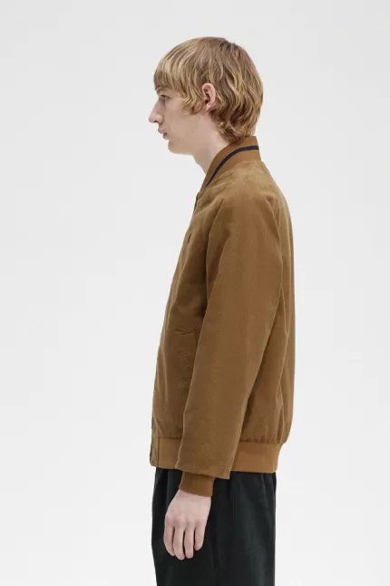 Fred Perry Waffle Cord Tennis Bomber Men’s Jackets Brown ZISML2863
