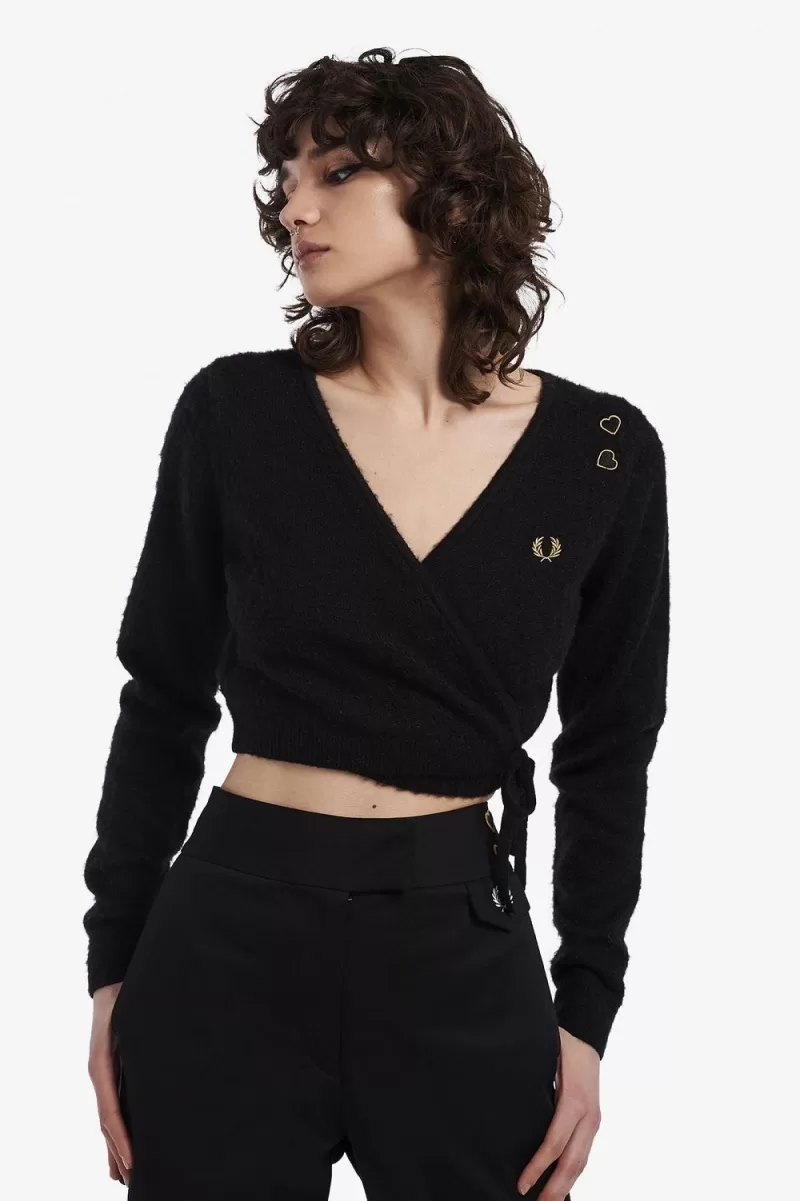 Fred Perry Wrap Women’s Cardigan Black IQYMZ9261 Fred Perry Wrap Women’s Cardigan Black IQYMZ9261
