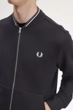 Fred Perry Zip Through Men’s Sweatshirts Black TQSNX6148